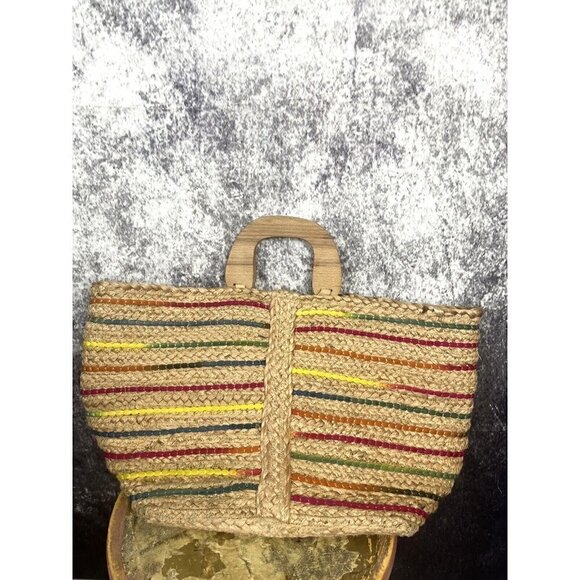 Rainbow Woven Jute Tote Handbag for Women by Antik Kraft - Picture 13 of 13